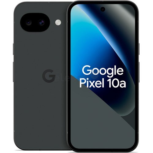 Google Pixel 10a Obsidian visto por detrás y por delante, pantalla OLED de 6,3 pulgadas