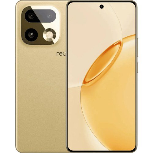 Realme 16 Pro+ 5G Master Gold visto por detrás y por delante, pantalla AMOLED 6,8 pulgadas 144Hz